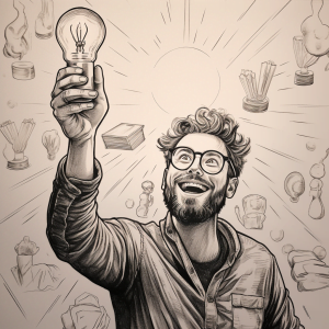 Line art of an eureka moment 💡