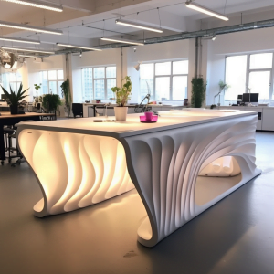 Ideate: An aesthetically brilliant 3D printed table in an office