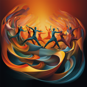 Abstract of the power of coaching, brining dancers in harmony