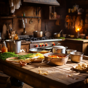 A rustic kitchen illustrating how Business Transformation is like bringing together a feast